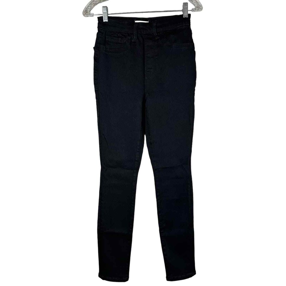 Good American Black High Rise Skinny Jeans Size 2